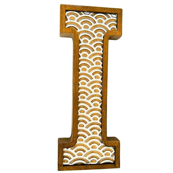 Hallmark Decorative Block Letter "I" Wooden Metal Rustic Industrial Craft Decor - Picture 1 of 12